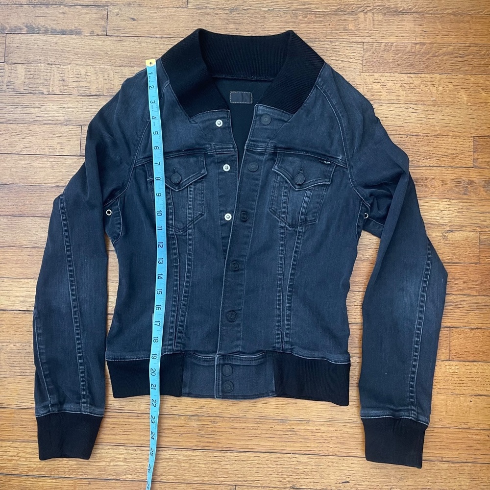 MOTHER Denim Bomber Jacket Ribbed Collar Rare - Picture 6 of 11